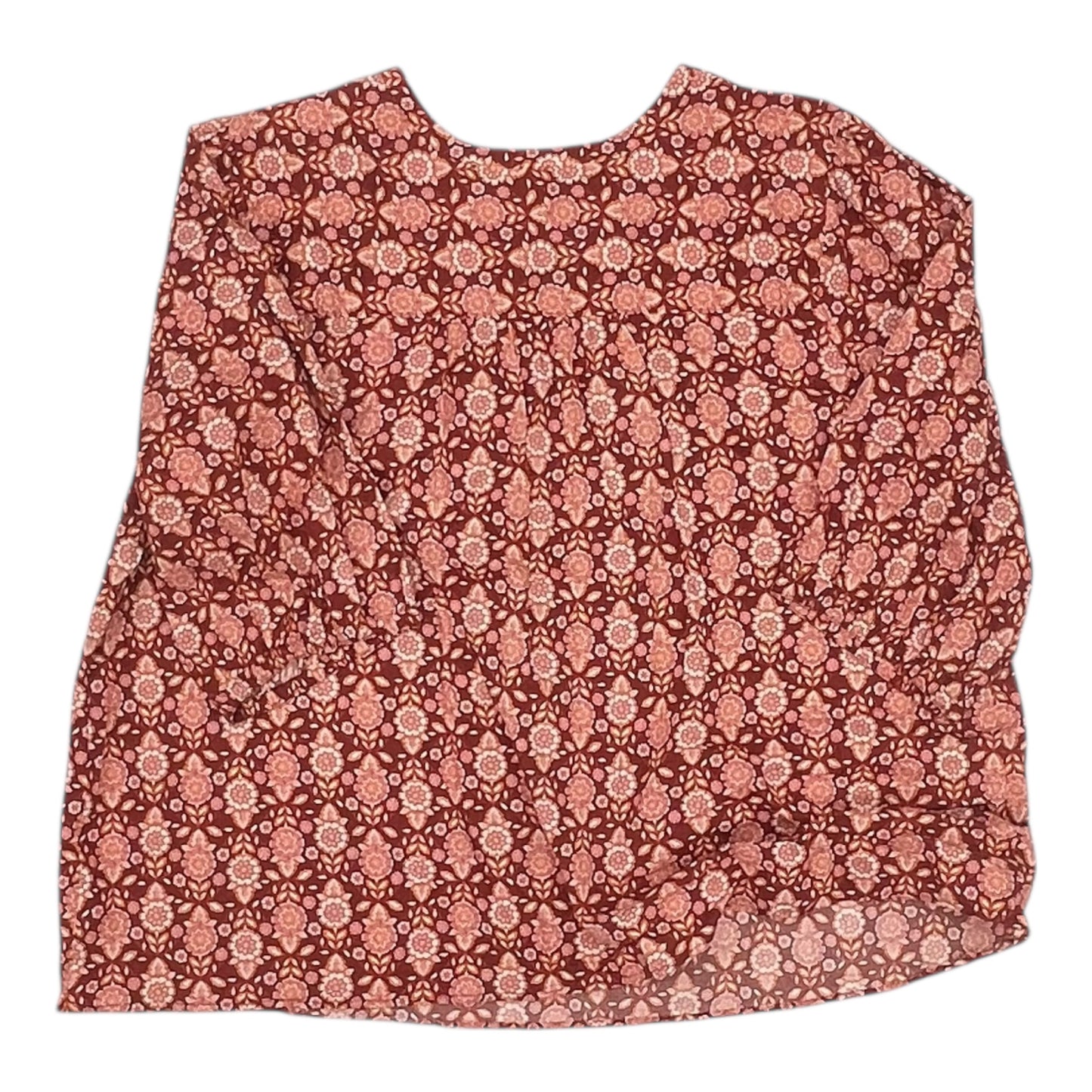 Blouse 3/4 Sleeve By Croft And Barrow In Floral Print, Size:4X