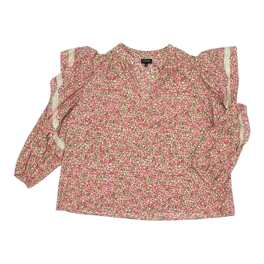 Blouse Ls By Who What Wear In Floral Print, Size:Xl