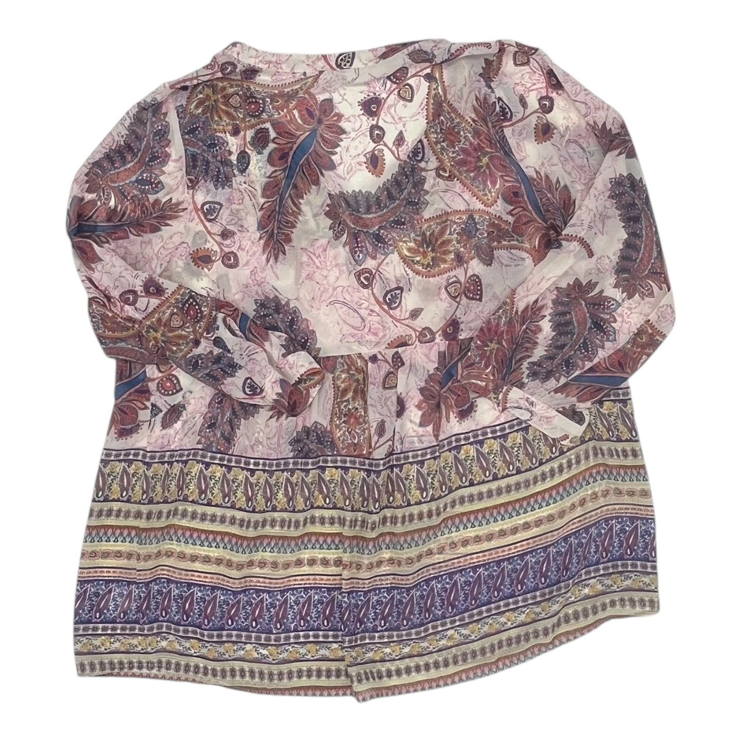 Blouse Ls By Dr2 In Paisley Print, Size:1X