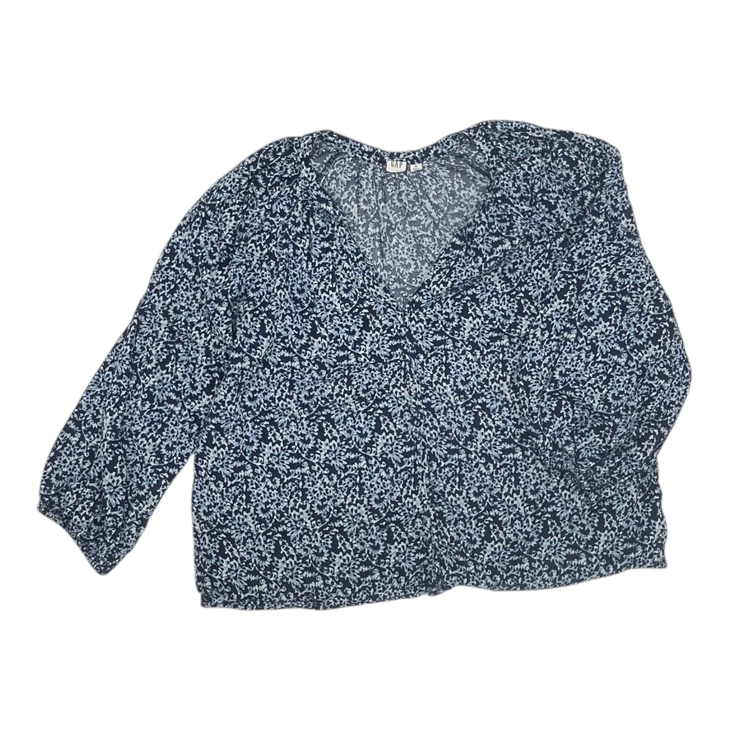 Blouse Ls By Gap In Blue, Size:Xl
