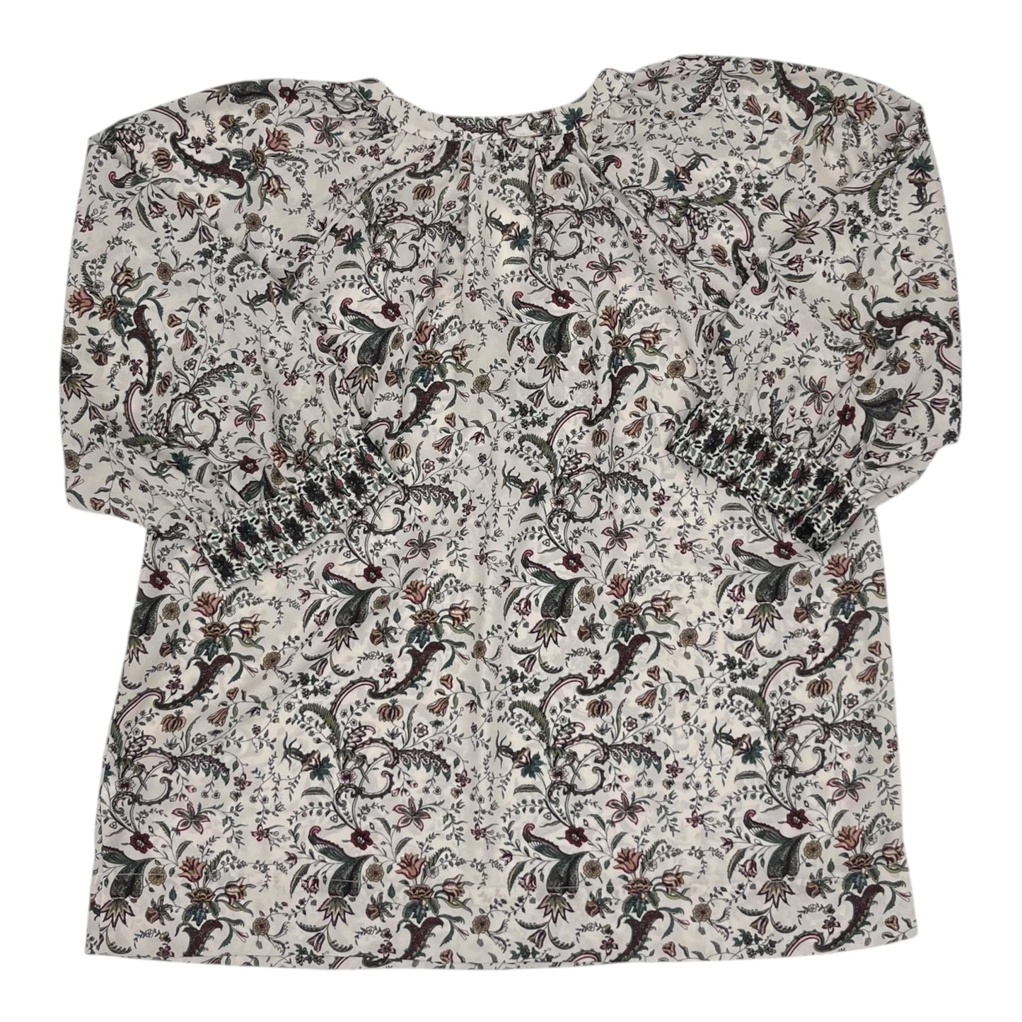 Blouse Ls By Clothes Mentor In Floral Print, Size:Xl