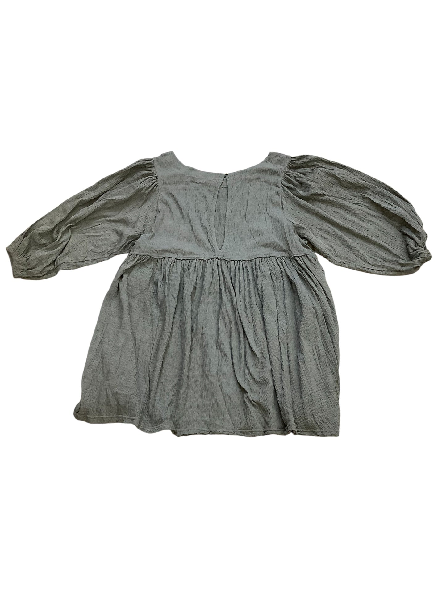 Tunic 3/4 Sleeve By Free People In Grey, Size:Xl