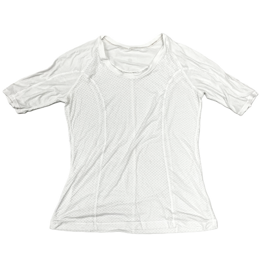 Athletic Top Short Sleeve By Lululemon In White, Size: S