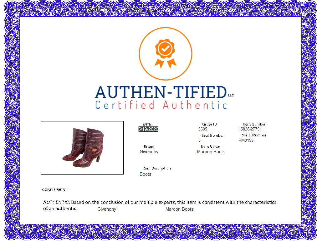 Boots Luxury Designer By Givenchy In Maroon, Size: 9