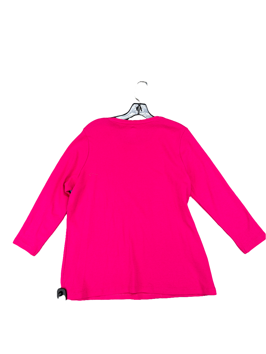 Top Long Sleeve By Kim Rogers In Pink, Size: Lp