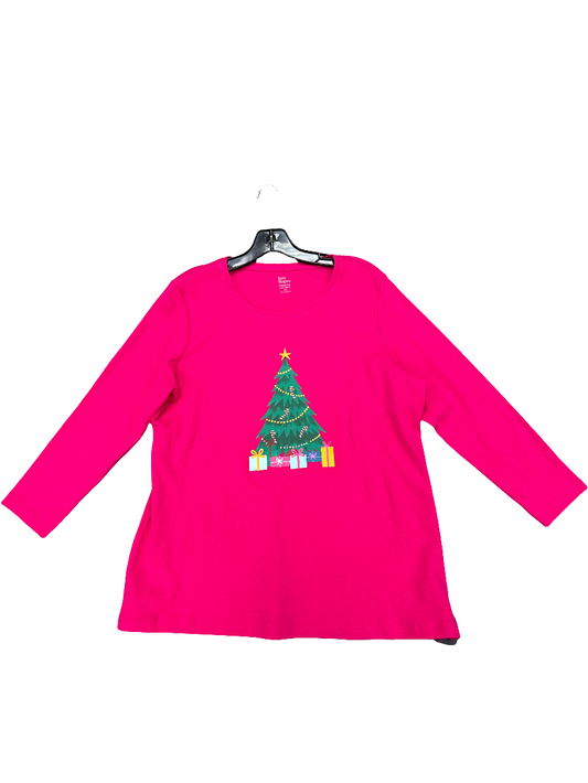 Top Long Sleeve By Kim Rogers In Pink, Size: Lp