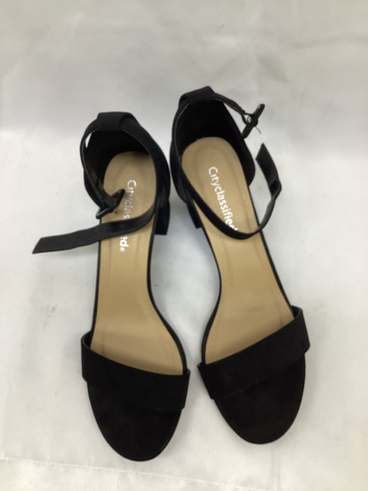 Sandals Heels Block By City Classified In Black, Size:8.5
