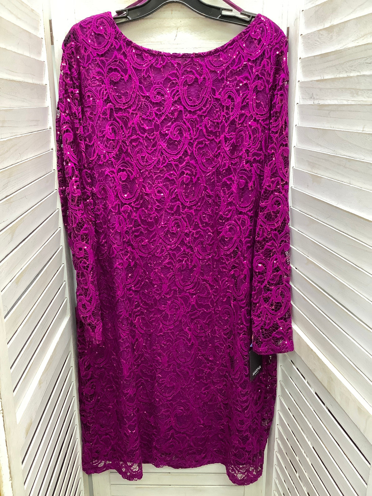 Dress Party Midi By Marina In Purple, Size:18