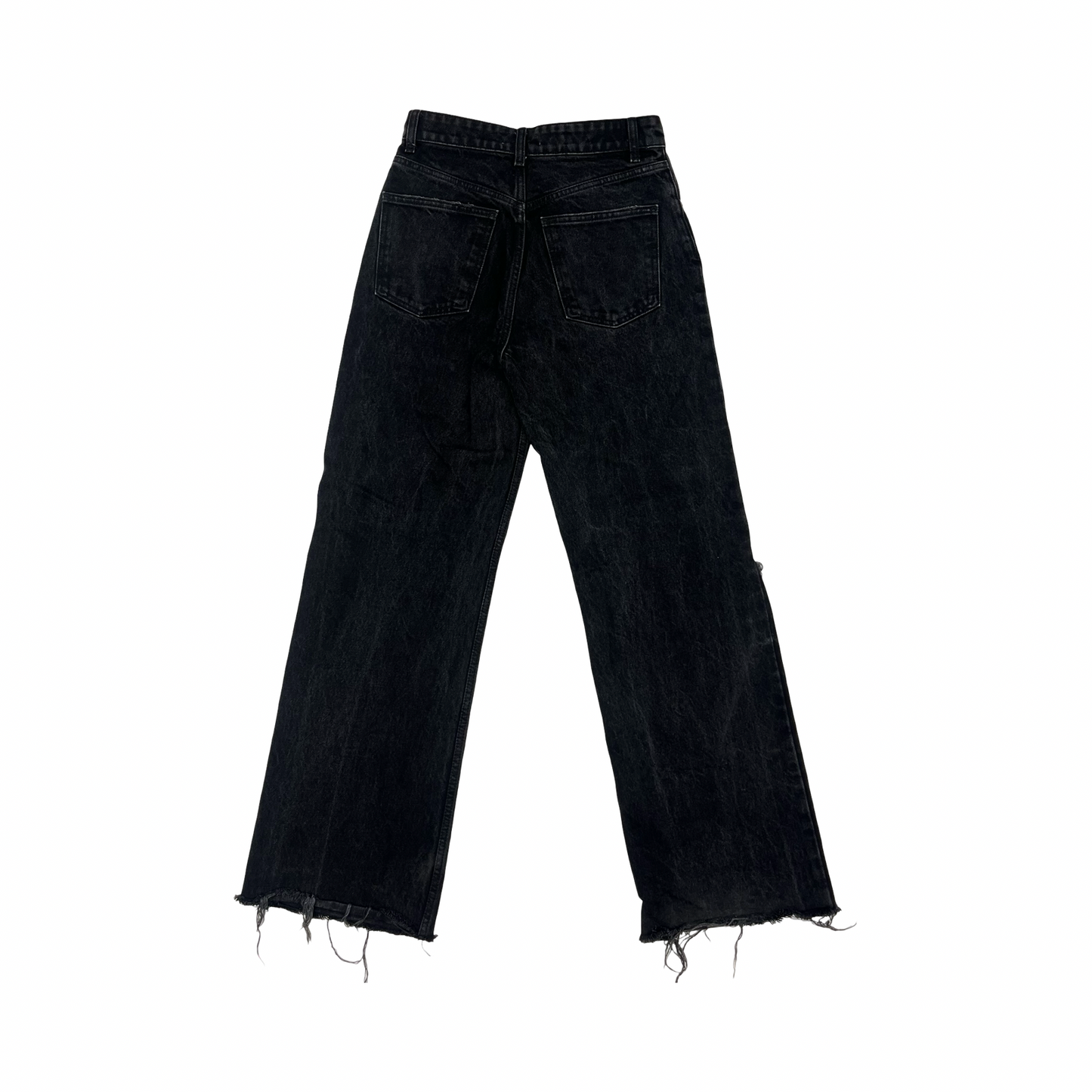 Jeans Straight By Zara In Black Denim, Size:4