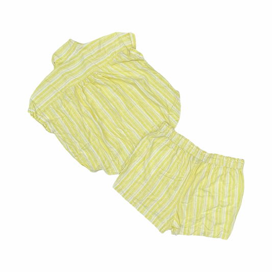 Shorts Set By Lane Bryant In White & Yellow, Size:26