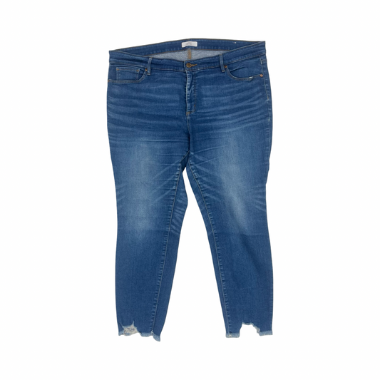 Jeans Skinny By Loft In Blue Denim, Size:22