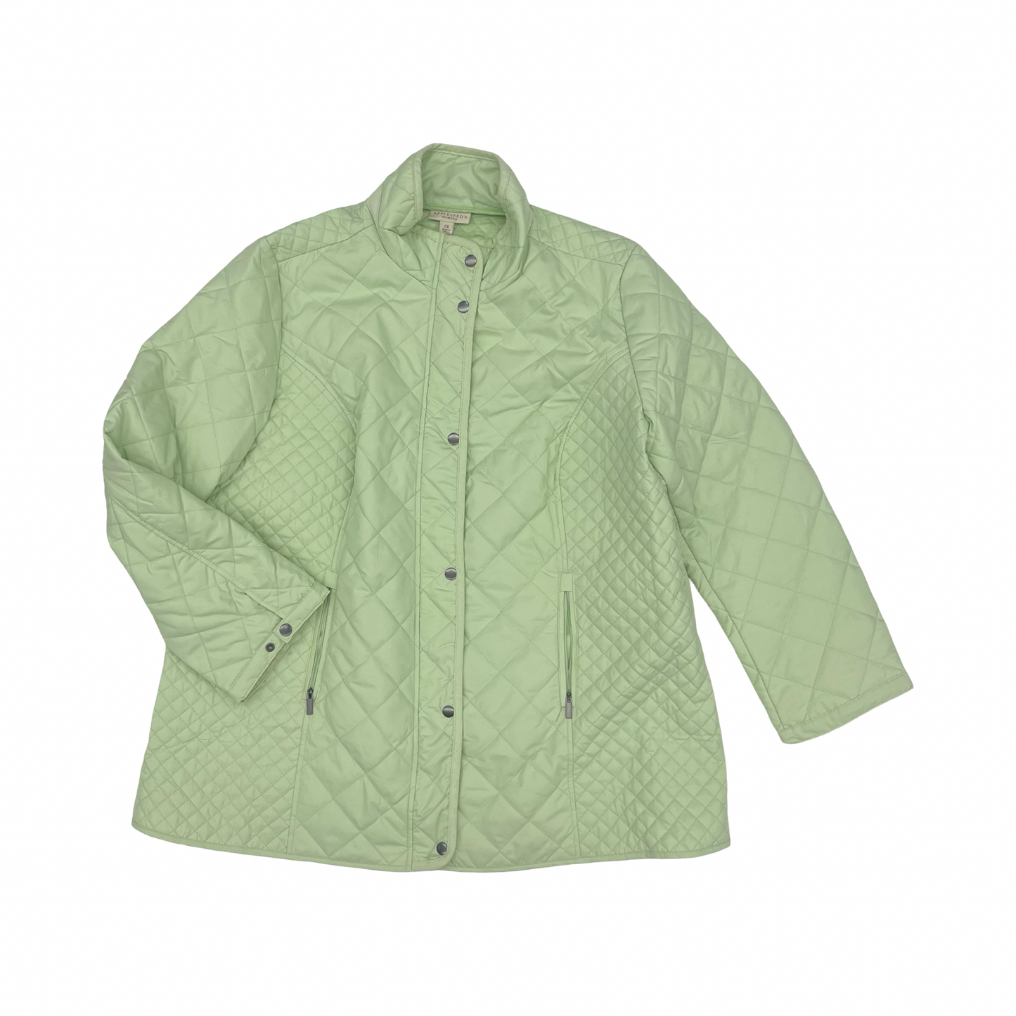 Jacket Puffer & Quilted By Appleseeds In Green, Size:2X