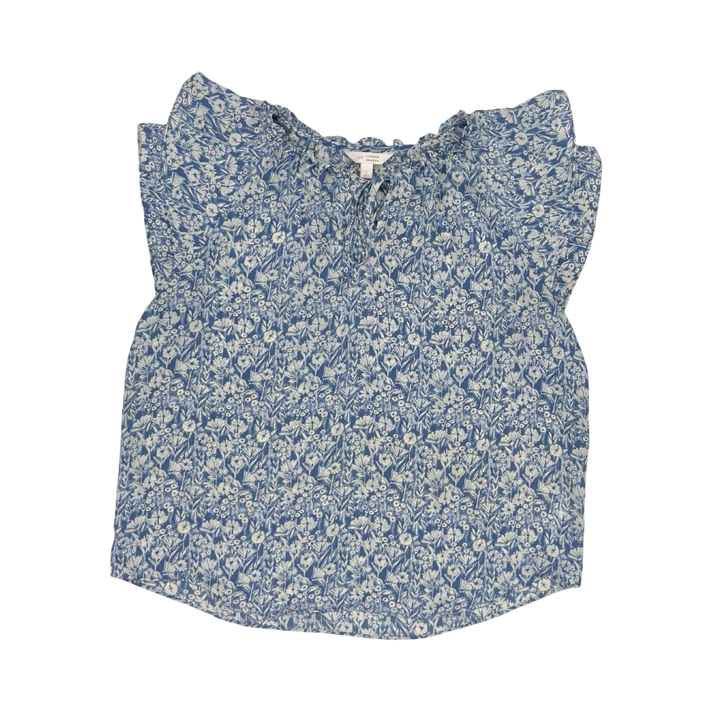 Blouse Ss By Lc Lauren Conrad In Blue & White, Size:L