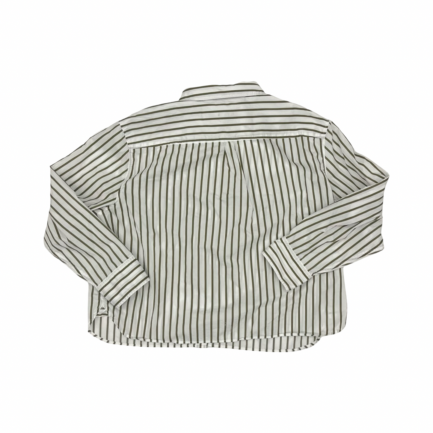 Blouse Ls By Talbots In Green & White, Size:Xl