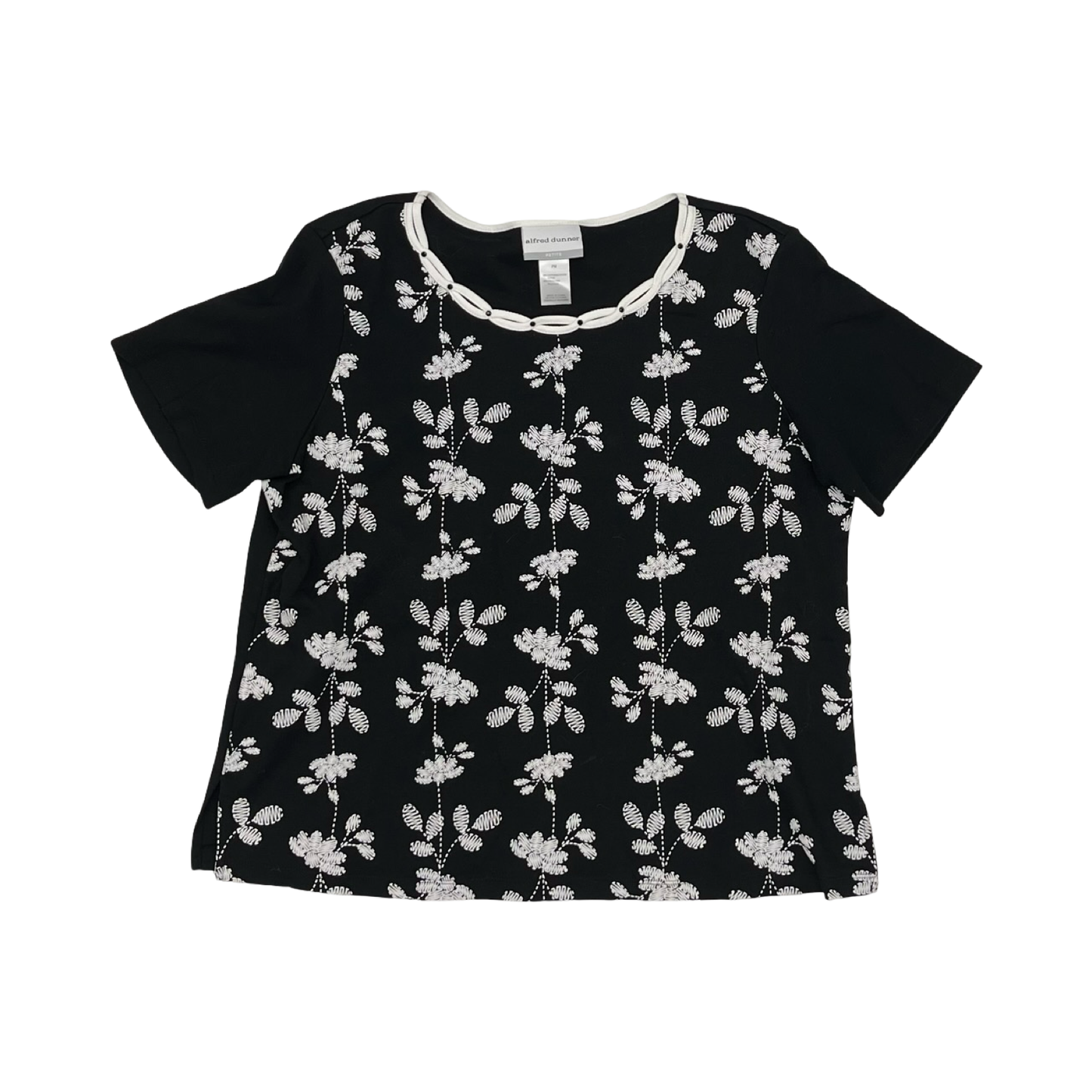 Top Ss By Alfred Dunner In Black & White, Size:Mp