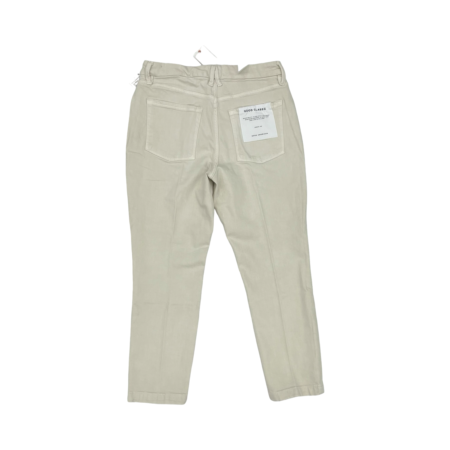 Jeans Straight By Good American In Cream Denim, Size:14