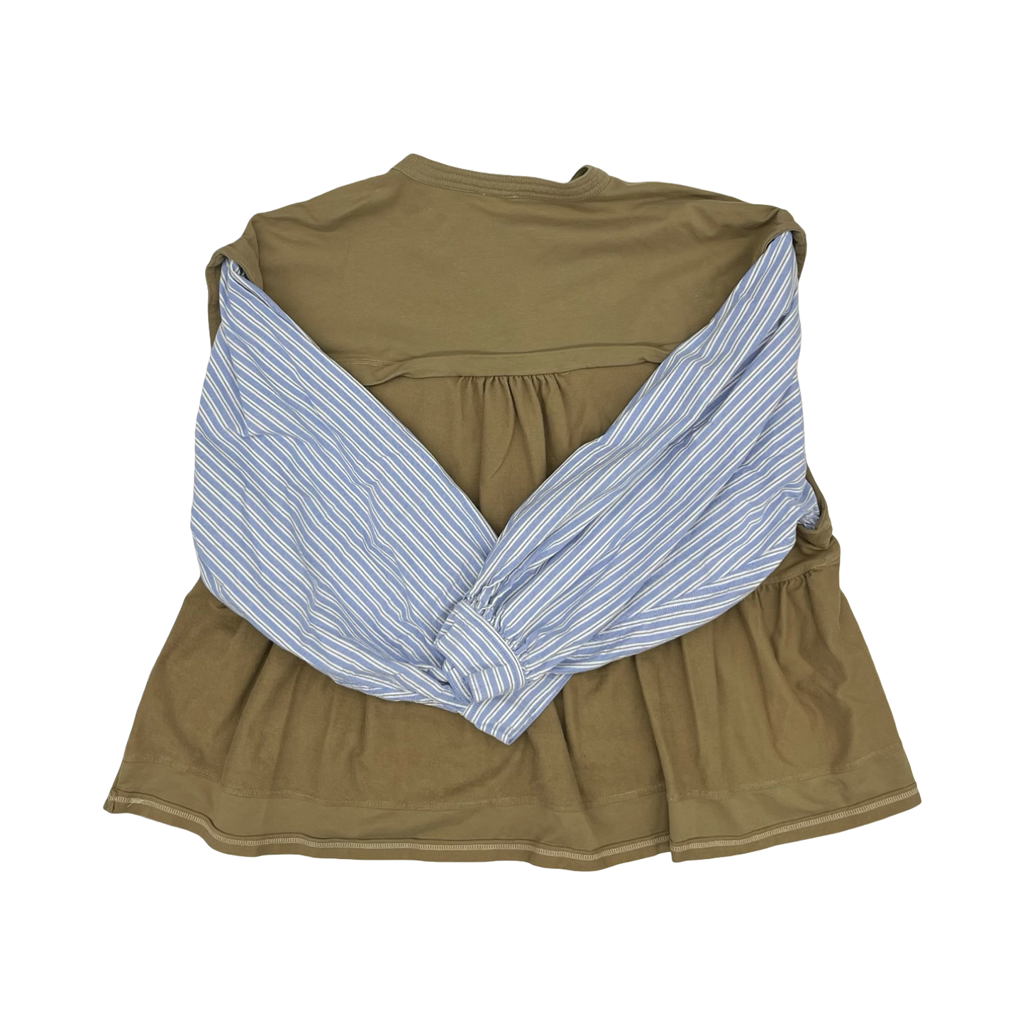Top Ls By Pilcro In Blue & Tan, Size:Xl