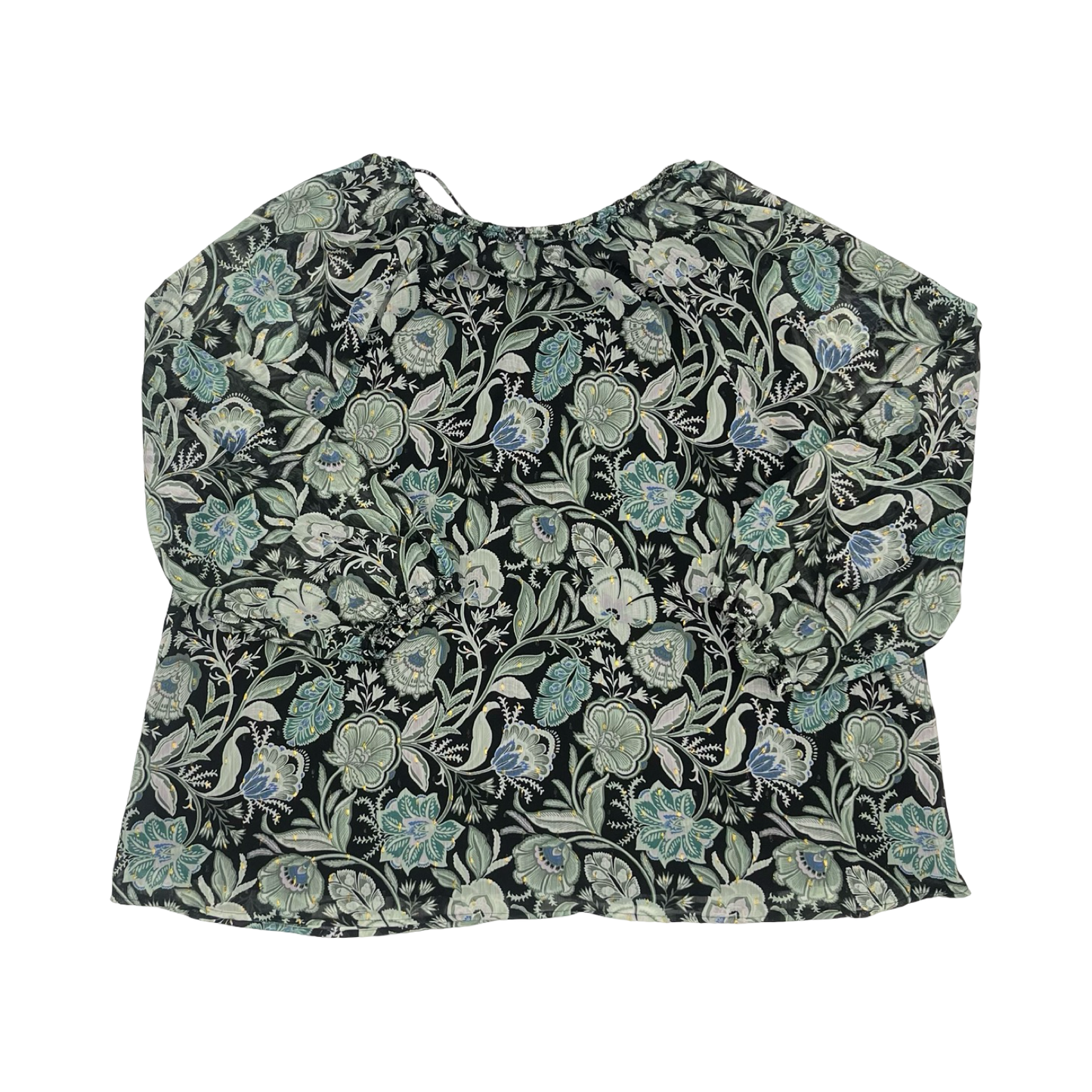 Blouse Ls By Lane Bryant In Black & Green, Size:3X