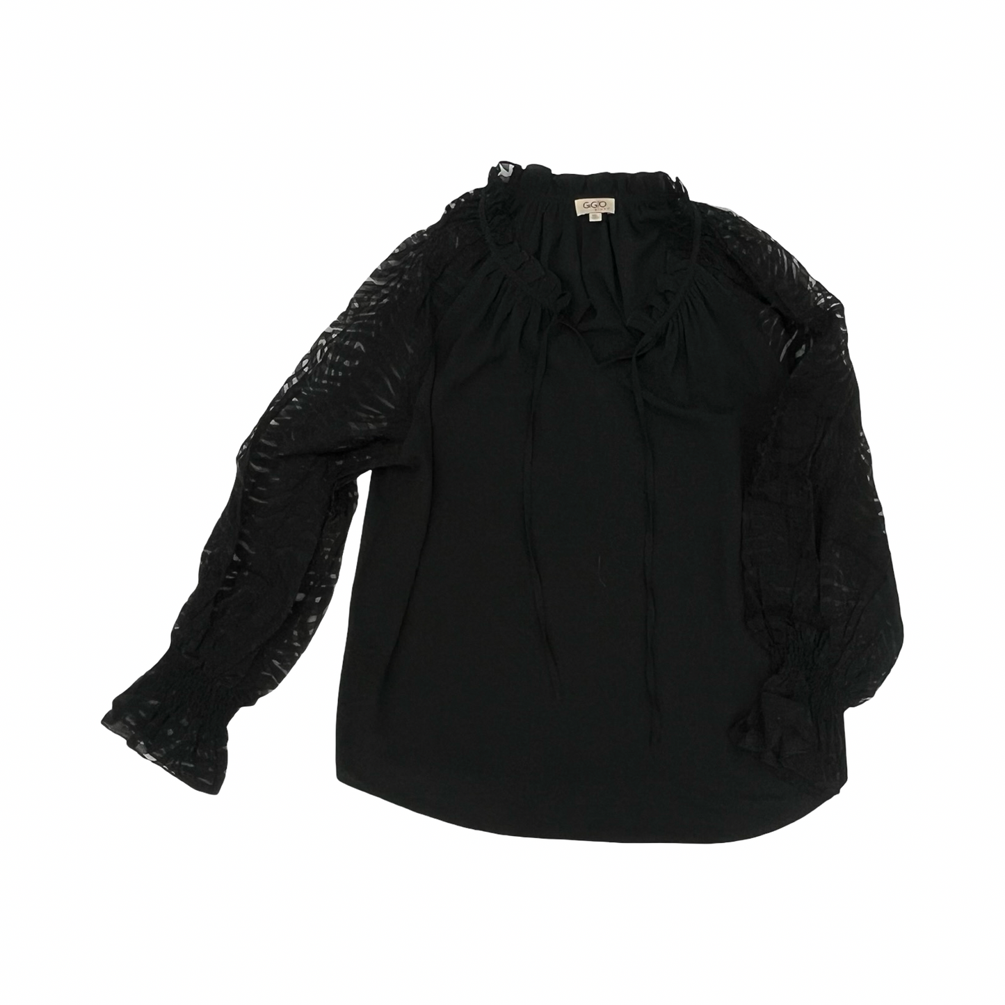 Blouse Ls By Gigio In Black, Size:1X