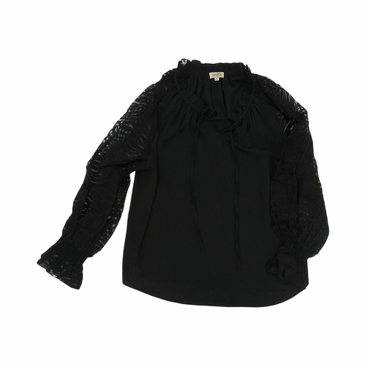 Blouse Ls By Gigio In Black, Size:1X