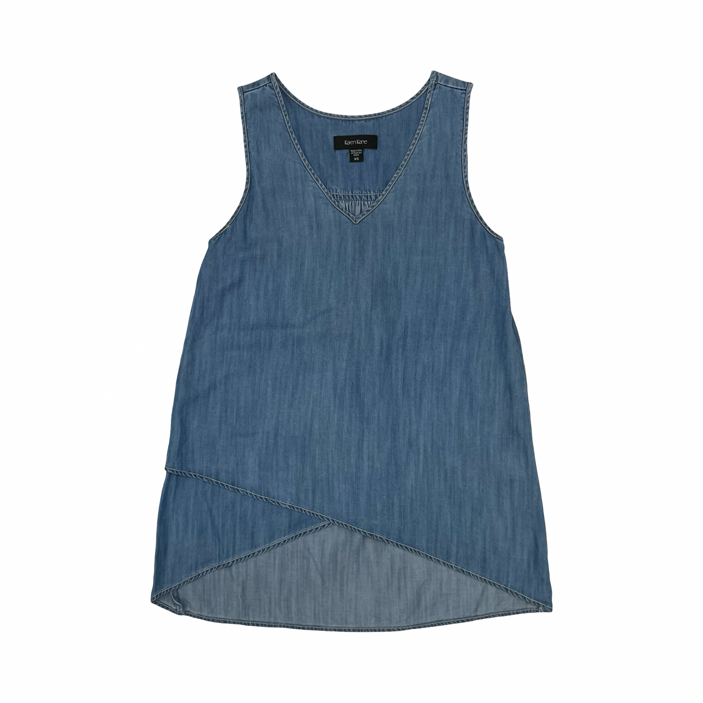 Top Sleeveless By Karen Kane In Blue Denim, Size:Xs