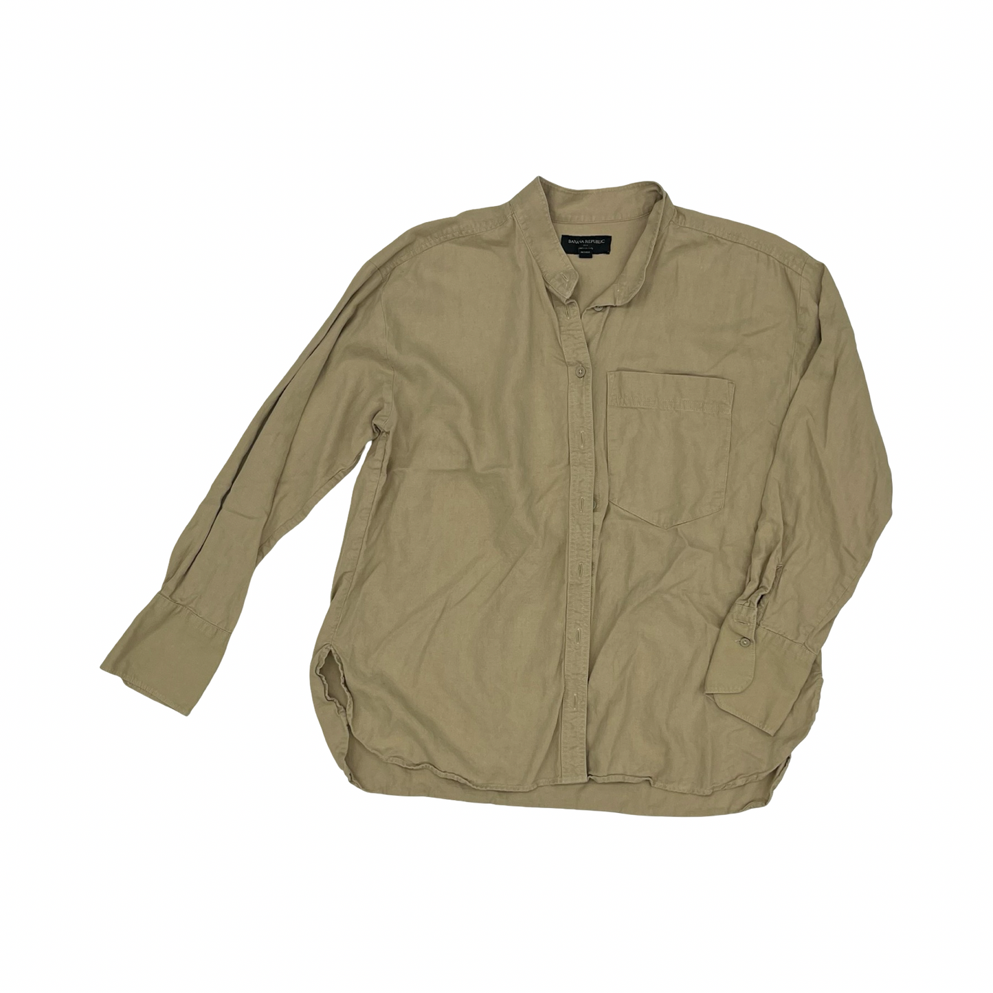 Blouse Ls By Banana Republic In Brown, Size:L