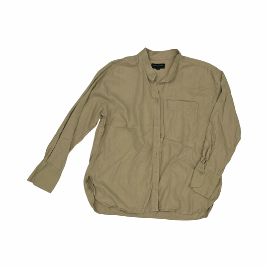 Blouse Ls By Banana Republic In Brown, Size:L