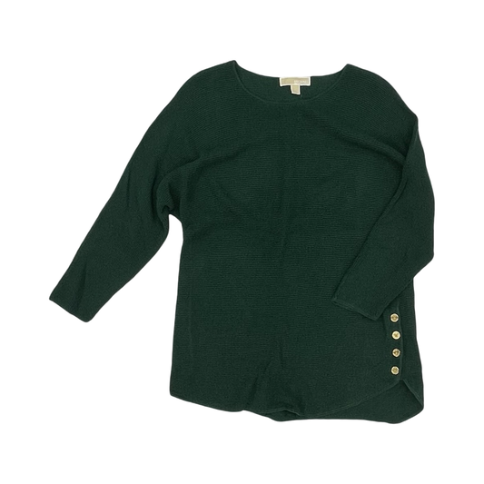 Sweater Cardigan Designer By Michael Kors In Green, Size:L