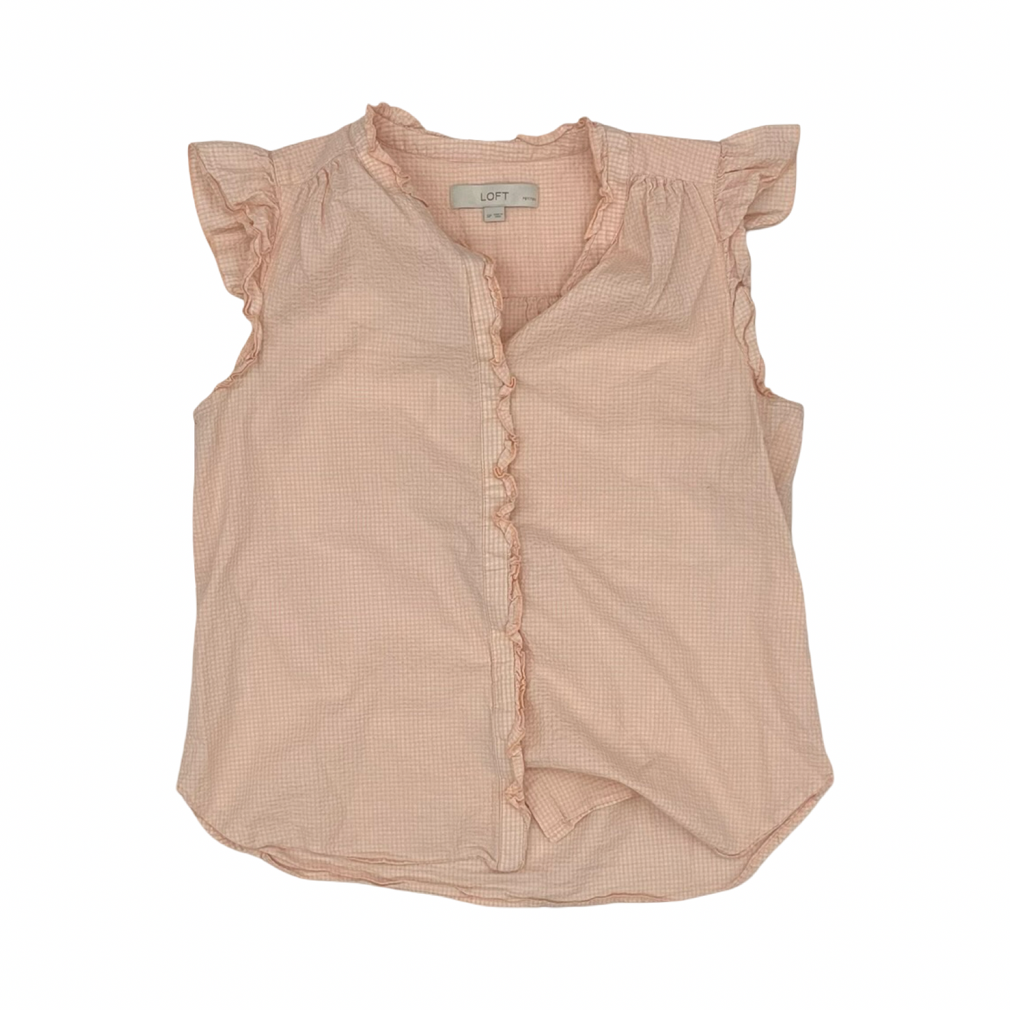 Blouse Ss By Loft In Peach, Size:Sp