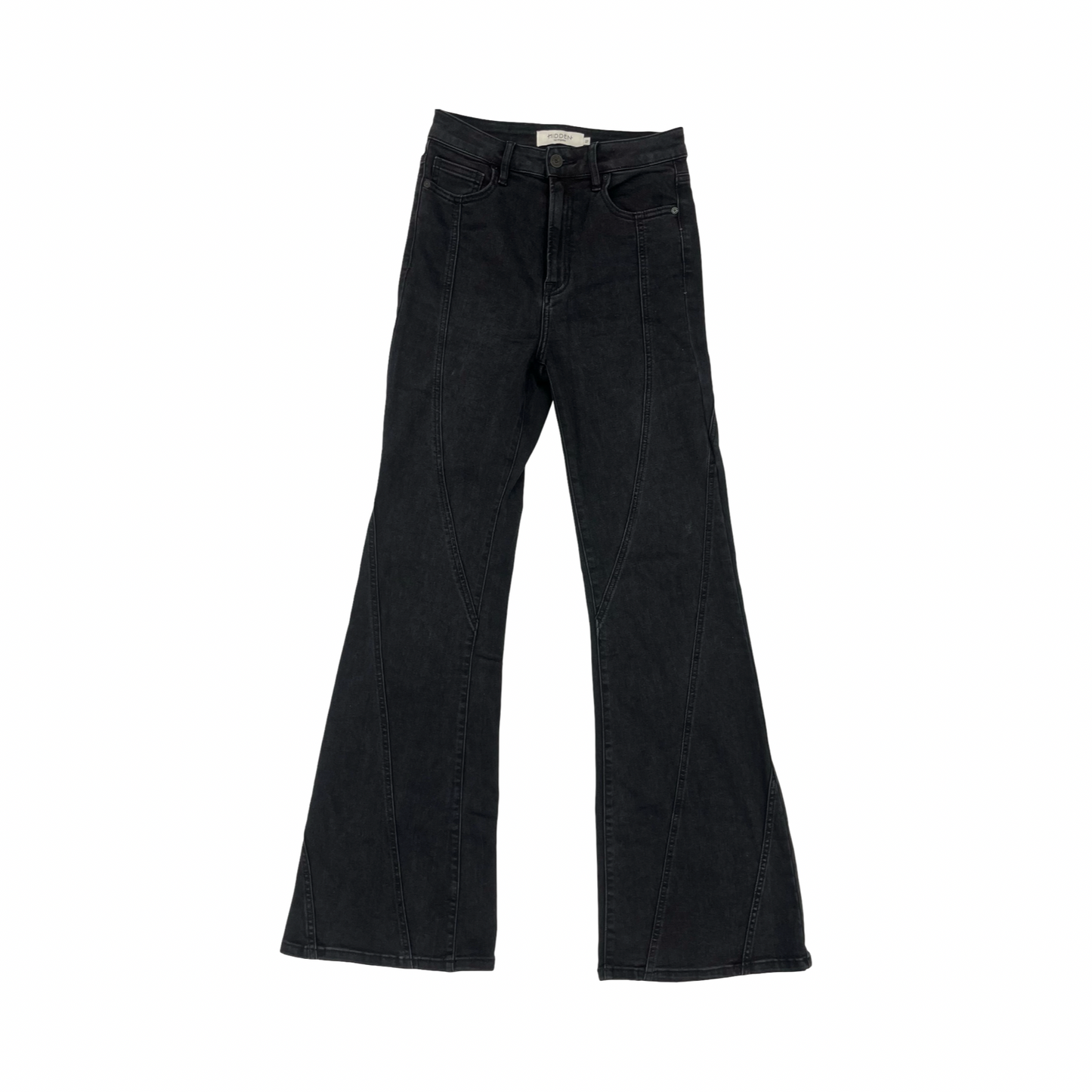 Jeans Flared By Hidden In Black Denim, Size:4