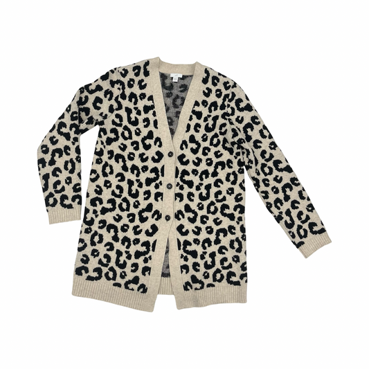 Sweater Cardigan By J. Jill In Animal Print, Size:S