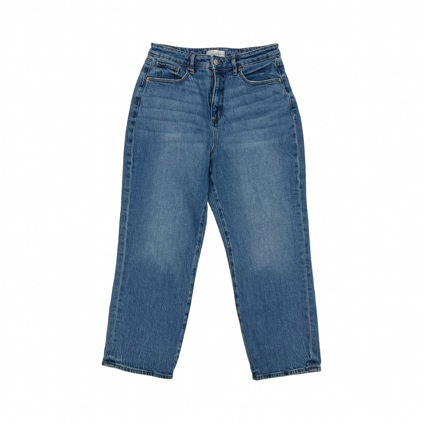 Jeans Straight By Loft In Blue Denim, Size:8