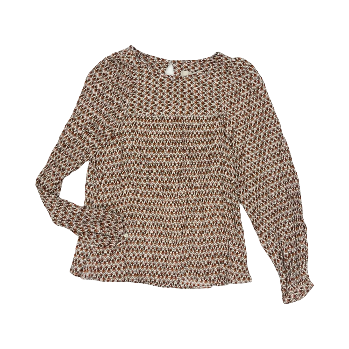 Blouse Ls By Loft In Orange, Size:S