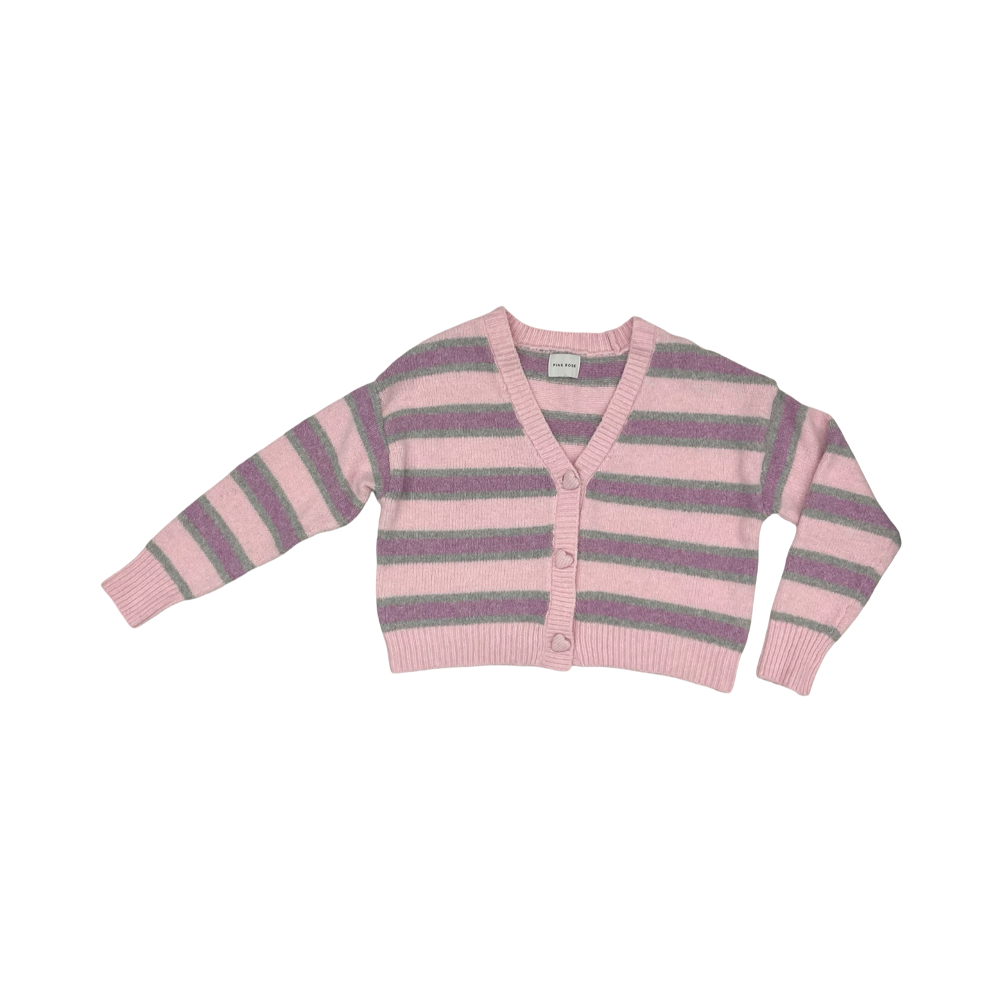 Sweater Cardigan By Pink Rose In Striped Pattern, Size:L