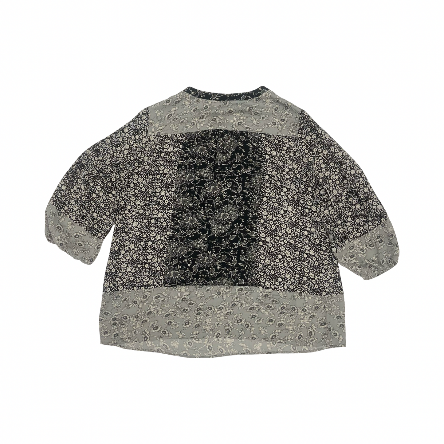 Blouse 3/4 Sleeve By Cynthia Rowley In Black & Brown, Size:1X