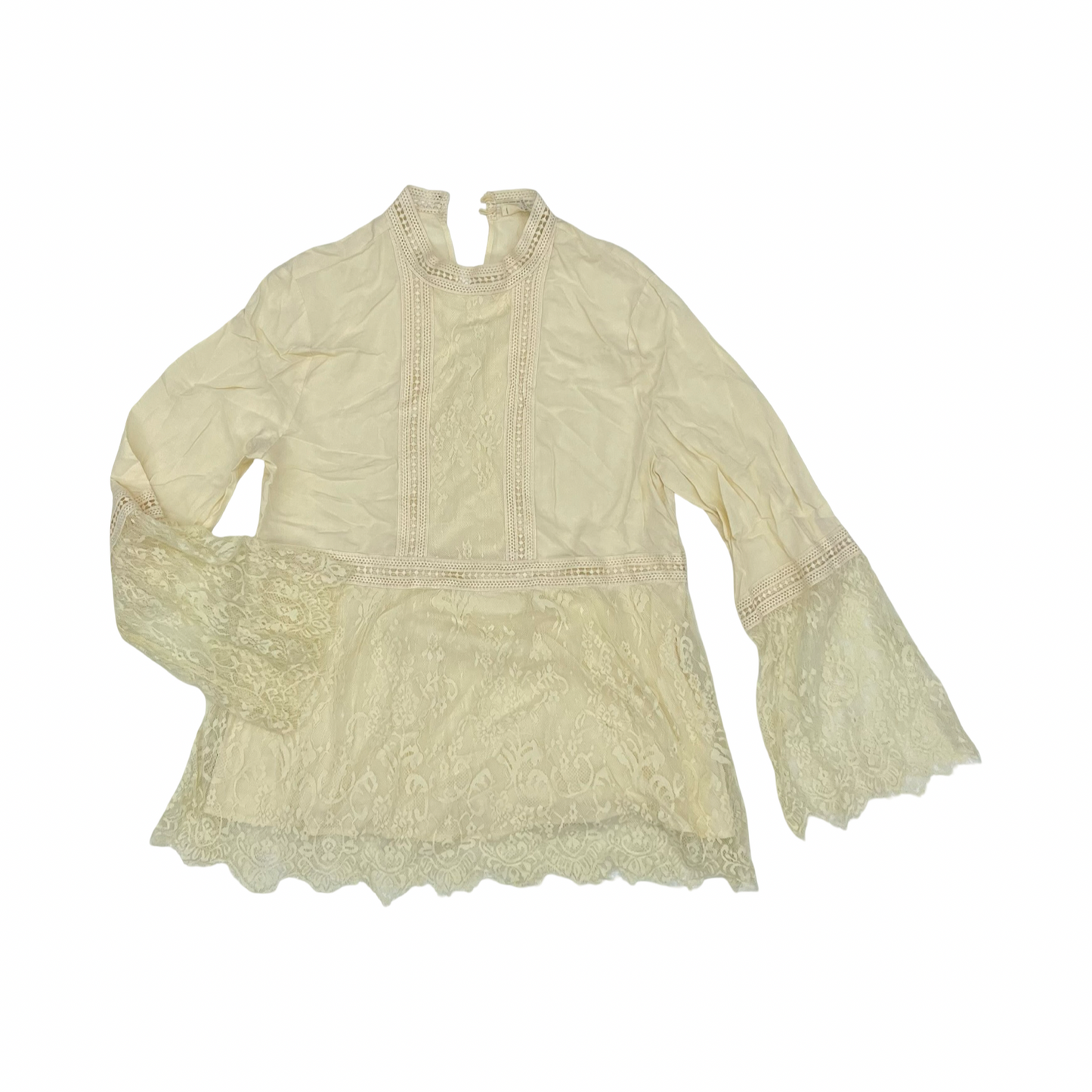 Blouse Ls By Entro In Tan, Size:L