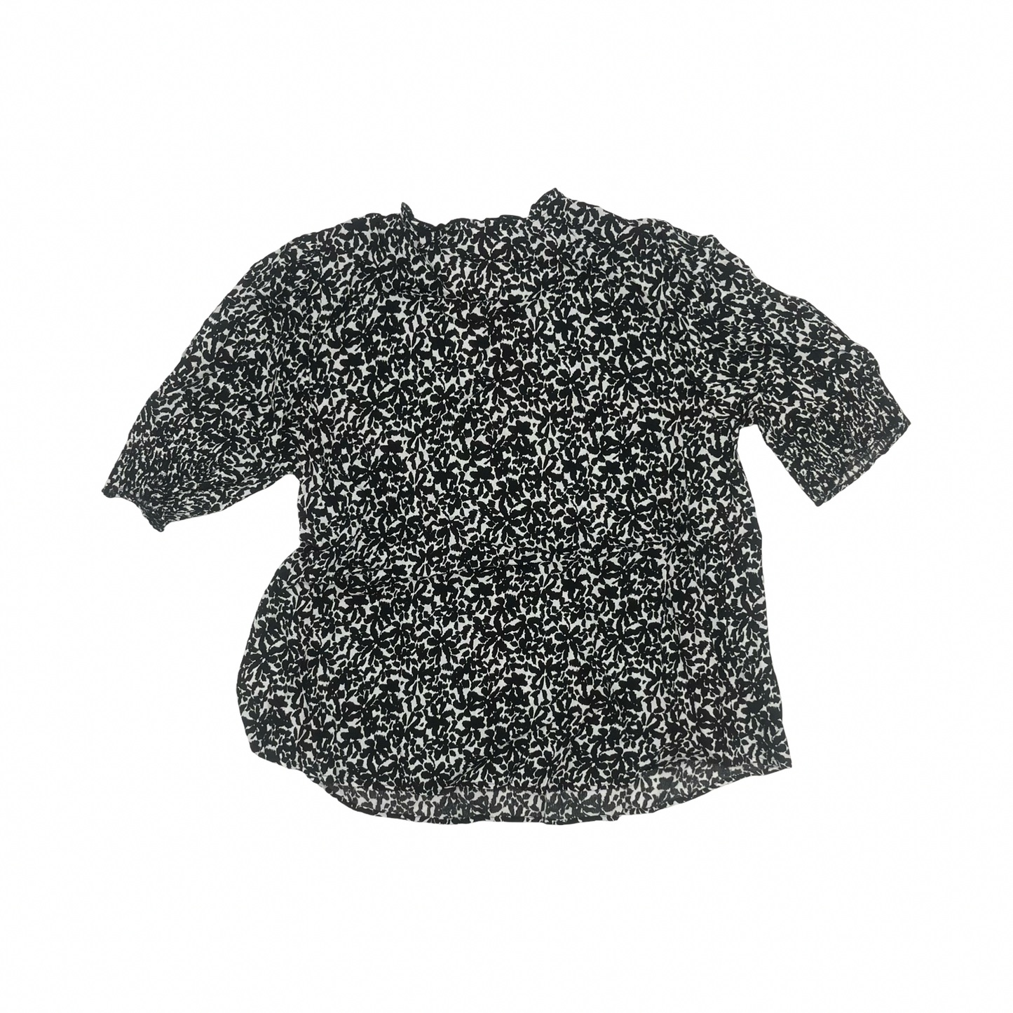 Blouse Ss By Terra & Sky In Black & Cream, Size:Xl