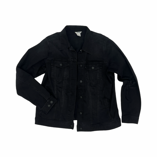 Jacket Denim By Duluth Trading In Black Denim, Size:L