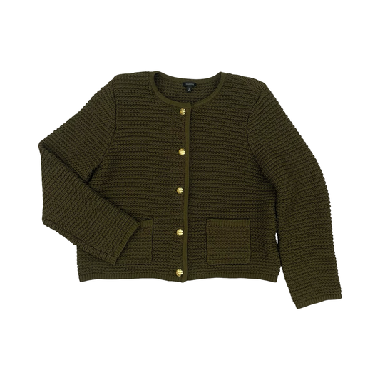 Sweater Cardigan By Talbots In Green, Size:Xl