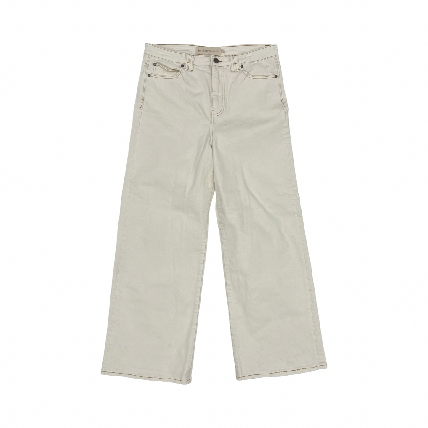 Jeans Wide Leg By Soft Surroundings In Cream, Size:12
