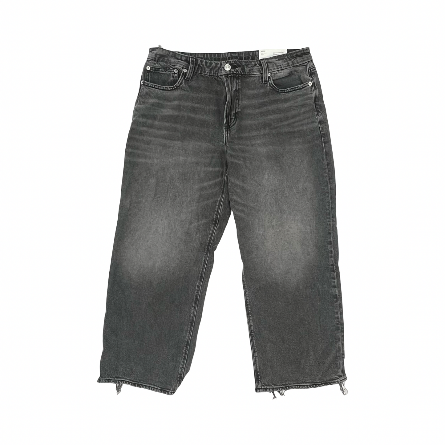 Jeans Wide Leg By American Eagle In Black Denim, Size:14