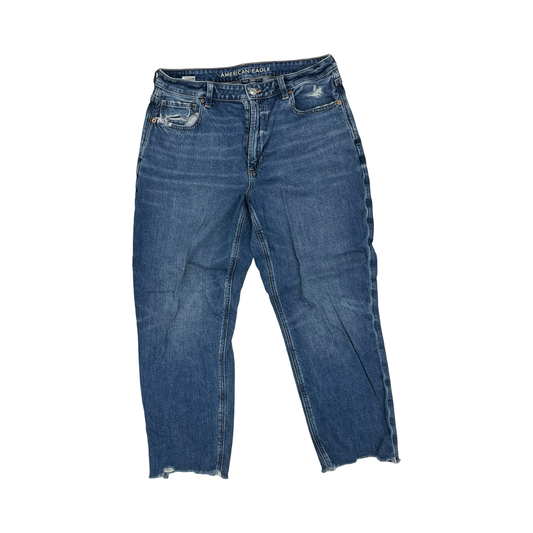 Jeans Straight By American Eagle In Blue Denim, Size:12P