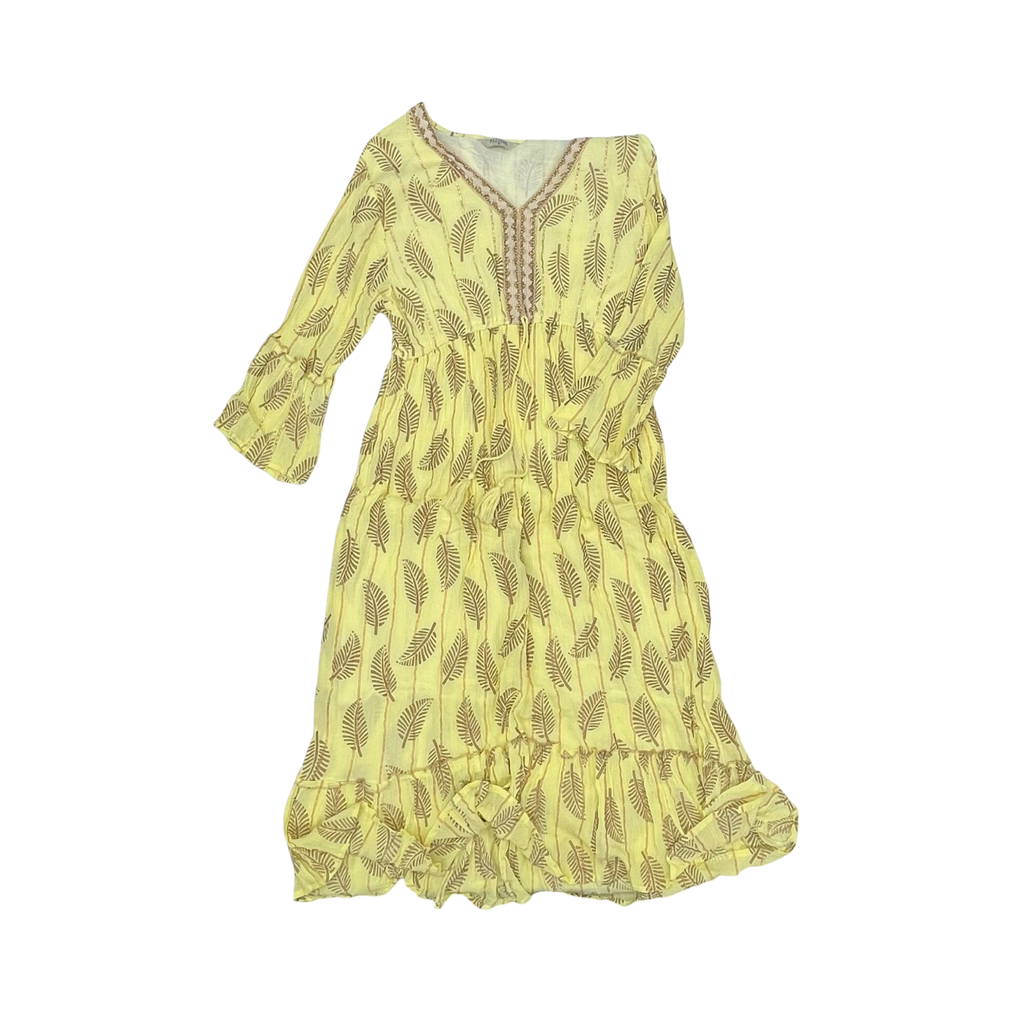 Dress Party Midi By Clothes Mentor In Yellow