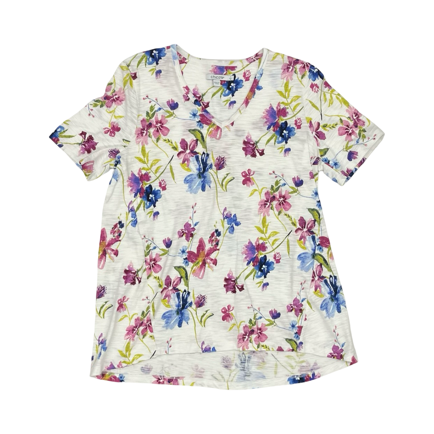 Top Ss By Chicos In Floral Print, Size:M