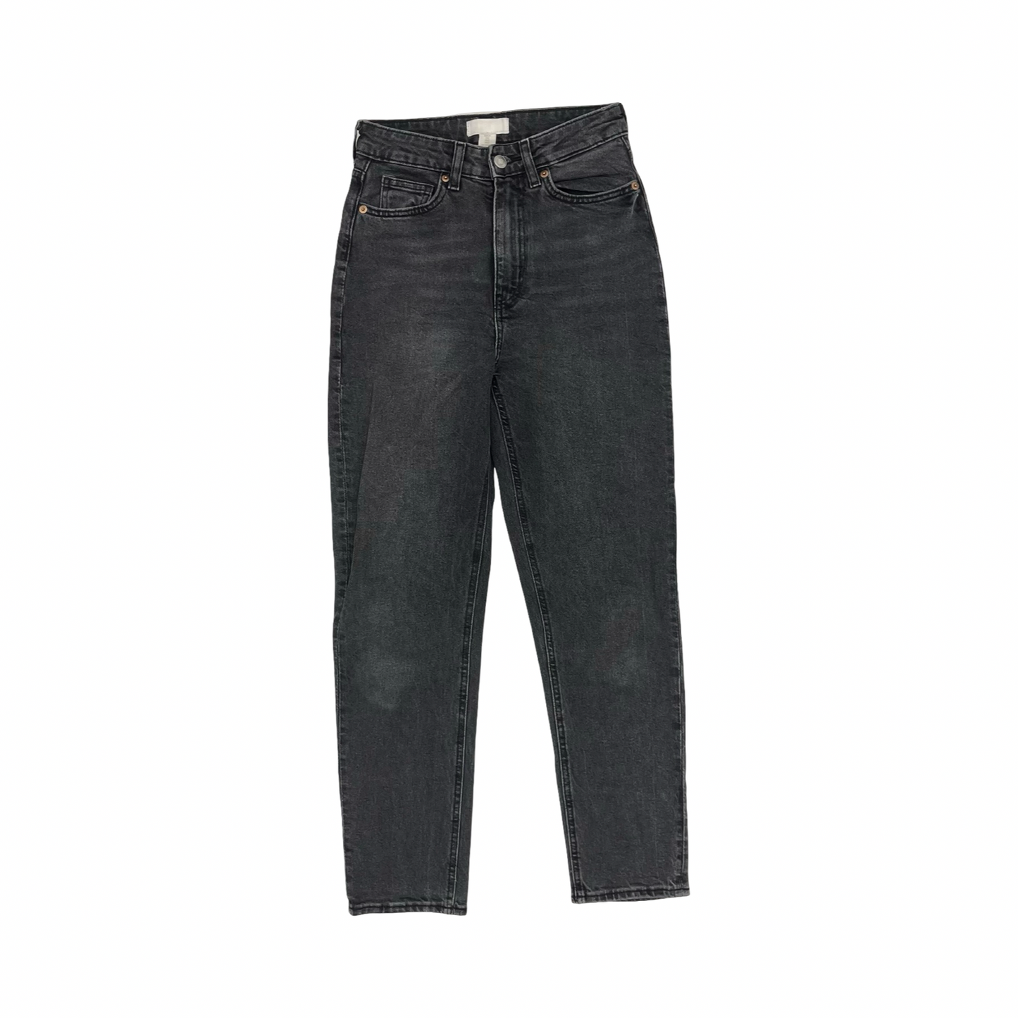 Jeans Straight By H&M In Black Denim, Size:2