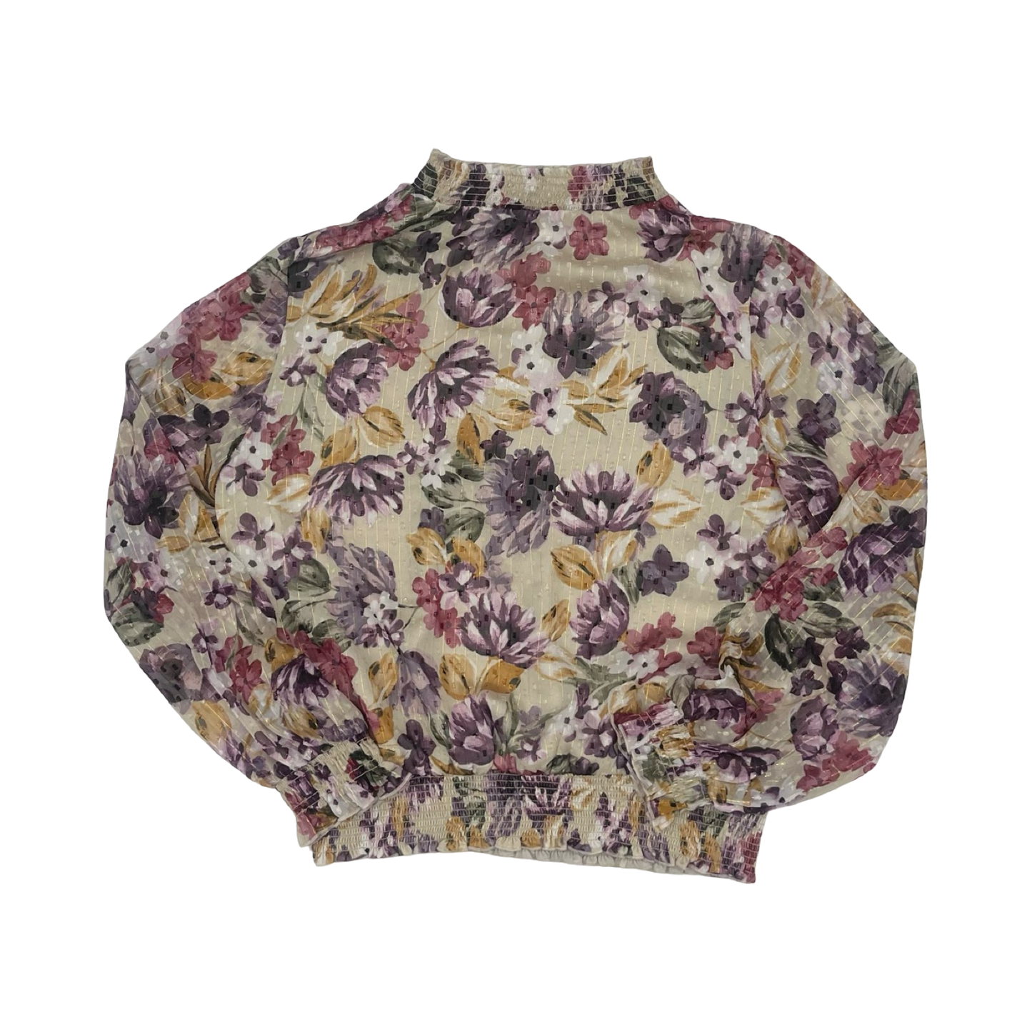 Blouse Ls By White House Black Market In Floral Print, Size:L