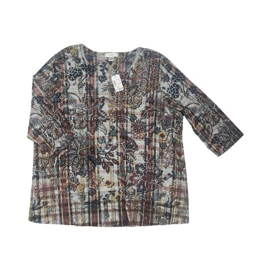 Top 3/4 Sleeve By Cj Banks In Multi, Size:2X