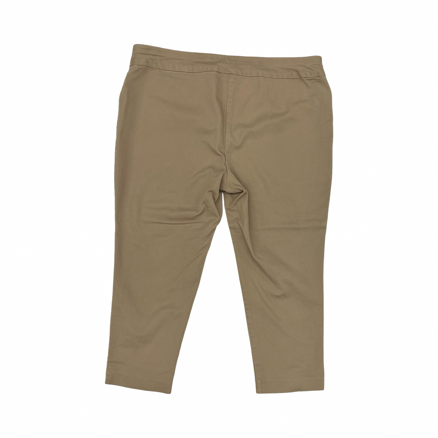 Pants Cropped By Croft And Barrow In Tan, Size:20
