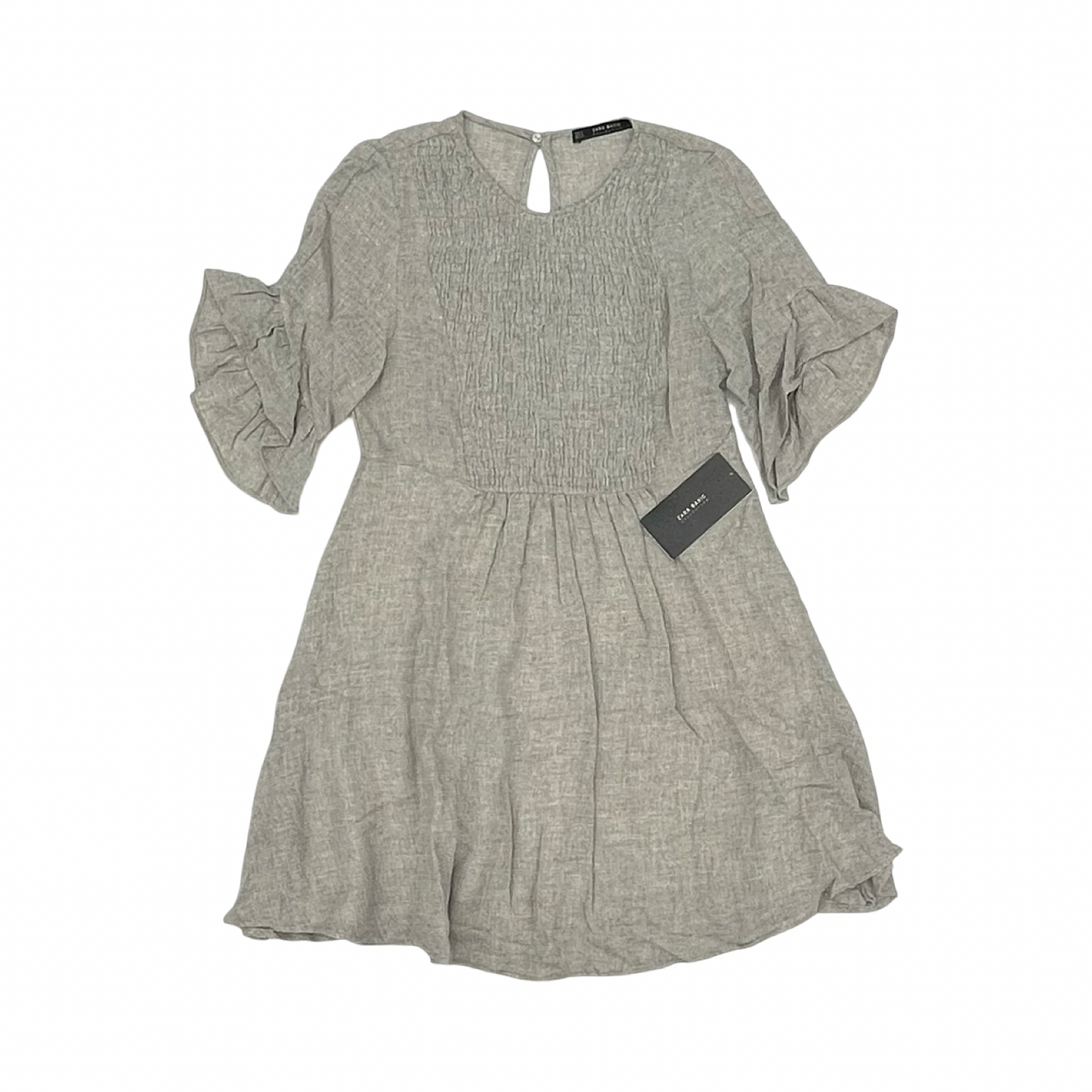 Dress Casual Short By Zara Basic In Grey, Size:S