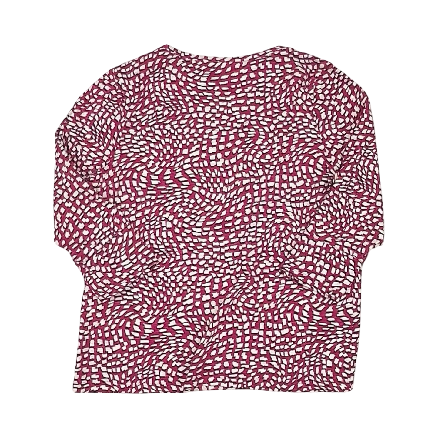 Top 3/4 Sleeve By Chicos In Pink & White, Size:L